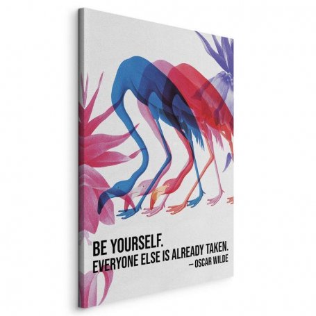 Taulu - Colorful Flamingos - Inspirational Quote with Colorful Bird Silhouettes