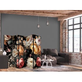 Sermi - Floristry in Vintage Style - a Plethora of Colorful Flowers on a Black Background