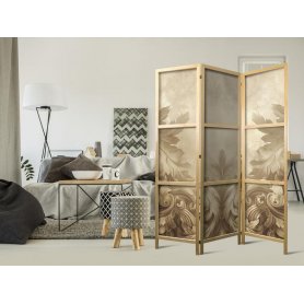 Japanilainen sermi - Stone Baroque Ornaments in Light Shades of Gray-Blue