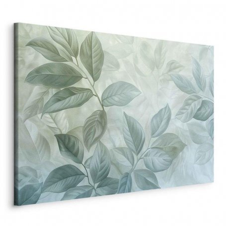 Taulu - Large Leaves in Shades of Green-Mint: Botanical Motif