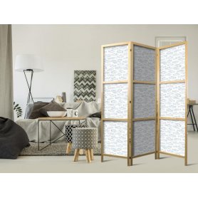 Japanilainen sermi - Blue Fish - Blue Outlines of Various Fish Species on a White-Blue Background