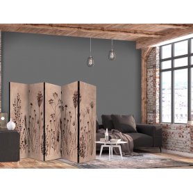 Sermi - Plant Vintage - Delicate Field Flowers on a Background in Lime Wash Technique