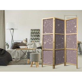 Japanilainen sermi - Night Sky - Artistic Constellations and Stars in Pastel Shades