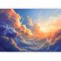 Fototapetti - Sunset Over a Cloudy Sea: A Wonderful Symphony of Colors