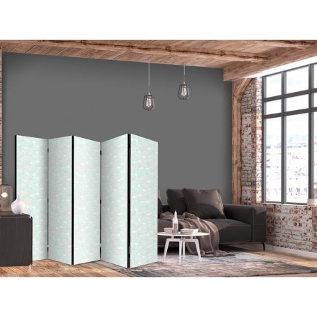 Sermi - Minimalist Fish - Fishes With Grey Dots Against a Crystal Sheet of Water in Mint Green Colors