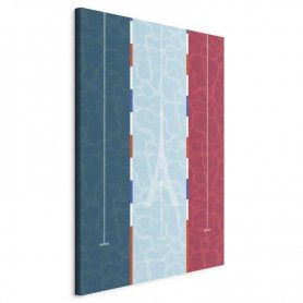 Taulu - Graphic Illustration of a Swimming Pool Against the Backdrop of the French Flag