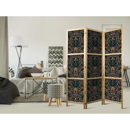 Japanilainen sermi - Baroque Ornaments in Patinated Gold and Browns - Retro Motif