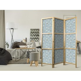 Japanilainen sermi - Illustration - Yellow-Blue Airplanes Against a Blue Sky