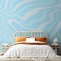 Fototapetti - Composition in Blues and Whites - Harmonious Abstract Waves in a Cool Color Tone