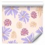 Tapetti - Floating Flowers - Tiny - wind-borne flowers in three colors - on a light background