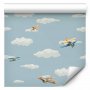 Tapetti - Illustration - Yellow-blue airplanes against a blue sky