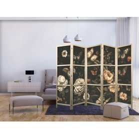 Japanilainen sermi - Mysterious Garden - Butterflies Flying Over Flowers - Rustic Evening