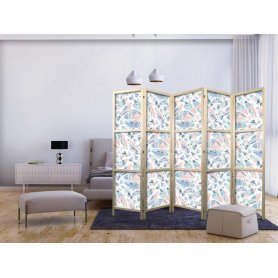 Japanilainen sermi - Fish in Minimalist Style - Fishes in Aztec Style in Pastel Color Tones on a White Background