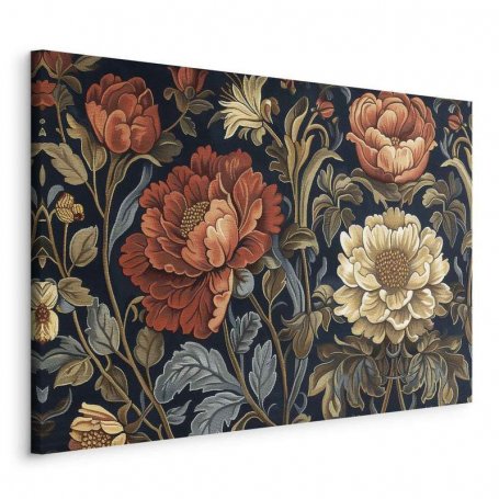 Taulu - Tapestry Large Flowers Retro Floral Motif in Kilim Style