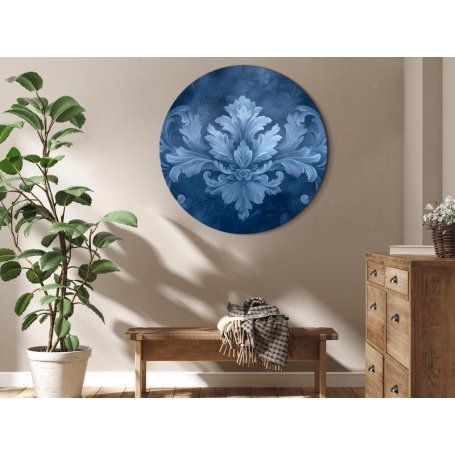 Pyöreä taulu - Ornament in Blue and Cool Colors: Dark Blue Decoration
