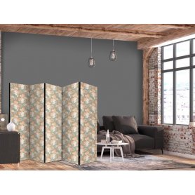 Sermi - Little Bouquets - Exotic Flowers and Leaves on a Gray-Green Background