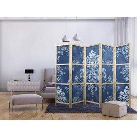 Japanilainen sermi - Retro Ornament - Decorative Motif in Worn Blues