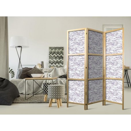 Japanilainen sermi - Fish in Muted Colors - Shoal of Small Fish in Light Violet and Delicate Pink on a Background of Gra