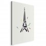 Taulu - Black Graphic Drawing of the Eiffel Tower on a Cream Background