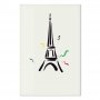 Taulu - Black Graphic Drawing of the Eiffel Tower on a Cream Background