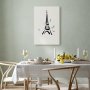 Taulu - Black Graphic Drawing of the Eiffel Tower on a Cream Background