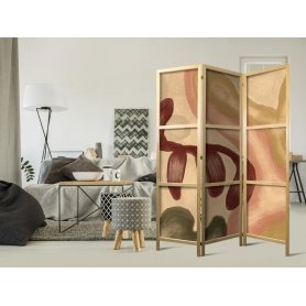 Japanilainen sermi - Worn Figures - Shapes in Lime Wash Technique in Warm Colors