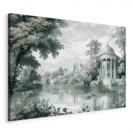 Taulu - View of the Park and Lake Retro Vintage Landscape in Greens