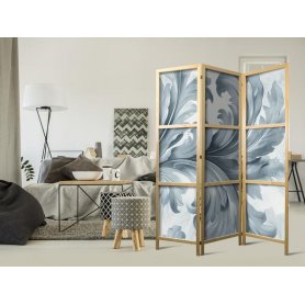 Japanilainen sermi - Botanical Motif with Leaves and Vines in Sandy Colors