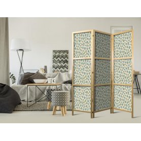 Japanilainen sermi - Giraffe Pattern - Animal Pattern in Turquoise Spots on a Light Background