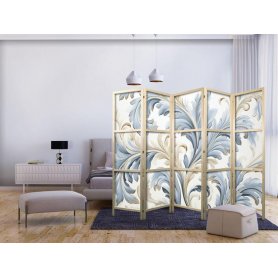 Japanilainen sermi - Baroque Ornaments in Light - Cream-Blue Colors