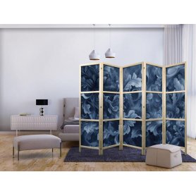 Japanilainen sermi - Abstract Ornaments - Dark Blue Victorian Leaves