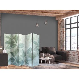 Sermi - Large Leaves in Green-Mint Shades - Botanical Motif