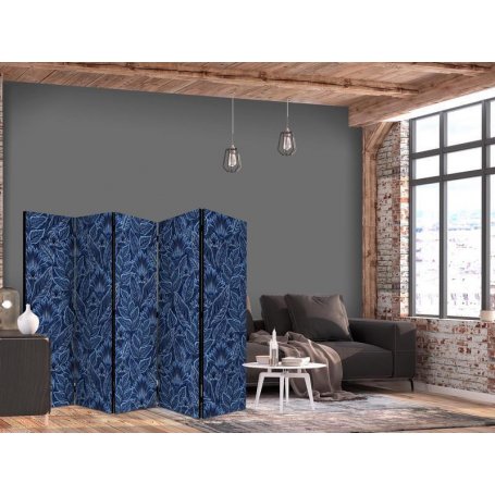 Sermi - Dense Vegetation - Botanical Patterns in Illustrative Style Blue