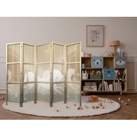 Japanilainen sermi - Moonlit Steeds - Horses galloping among trees on a starry night