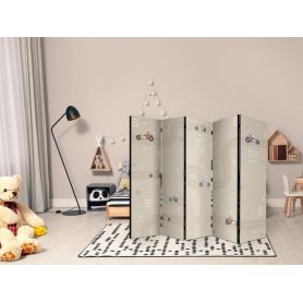 Sermi - Race - Colorful Cars on a Road on a Beige Background with Stars