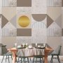 Fototapetti - Beige and Gold Geometric Pattern