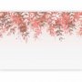 Fototapetti - Under vegetation - hanging vines of pink leaves on a neutral background
