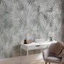 Fototapetti - Minimalist landscape - nature motif with grey exotic leaves