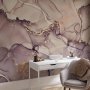 Fototapetti - Watercolour Abstraction - Powder Pink Marble With Gold Accents