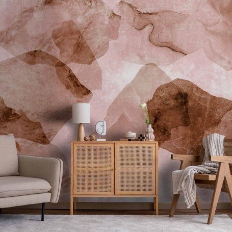 Fototapetti - Pink terrazzo - minimalist background in marble watercolour pattern