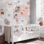 Fototapetti - World Map in Beige Tones for Childrens Room
