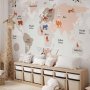 Fototapetti - World Map in Beige Tones for Childrens Room