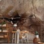 Fototapetti - Rock abstraction - brown and beige pattern in the style of cracked stone