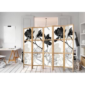 Japanilainen sermi - Black and White Flowers II