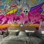 Fototapetti - Street art - abstract urban colour graffiti mural with lettering