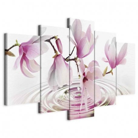 Taulu - Magnolias over Water (5 Parts) Wide Pink