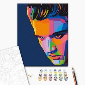 DIY kangas maalaus - Colourful Elvis