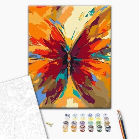 DIY kangas maalaus - Multicolored Butterfly