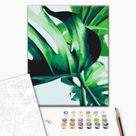 DIY kangas maalaus - Monstera Adansonii