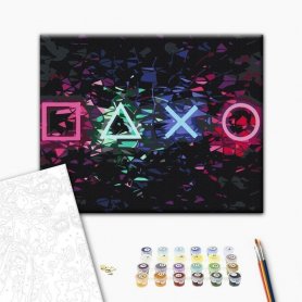 DIY kangas maalaus - Press Start